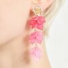 Multi-Flower Translucent Petal Drop Earrings