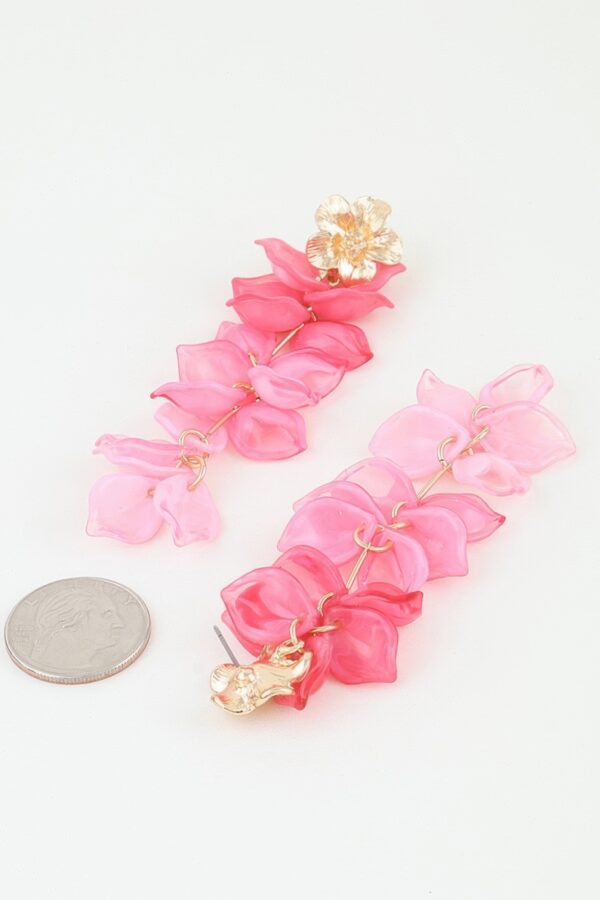 Multi-Flower Translucent Petal Drop Earrings