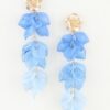 Multi-Flower Translucent Petal Drop Earrings