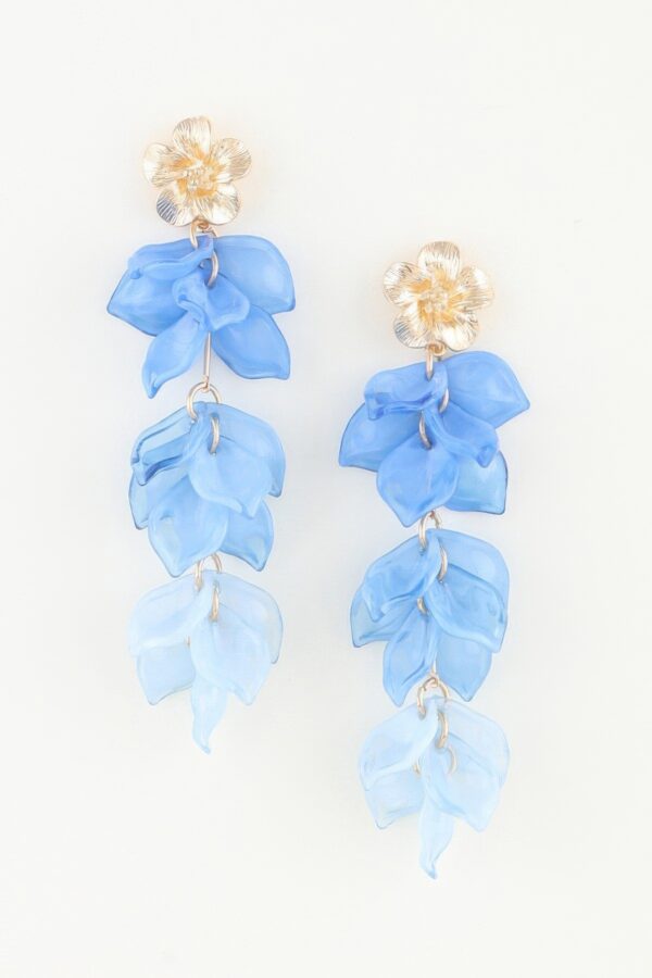 Multi-Flower Translucent Petal Drop Earrings