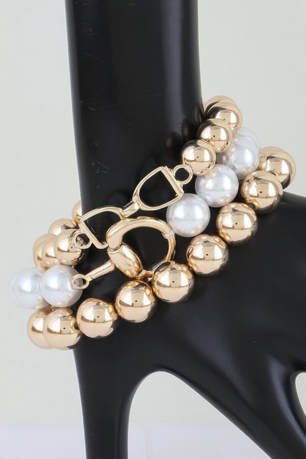 Multi-Strand Polished Toggle Beaded Bracelet