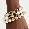 Multi-Strand Polished Toggle Beaded Bracelet