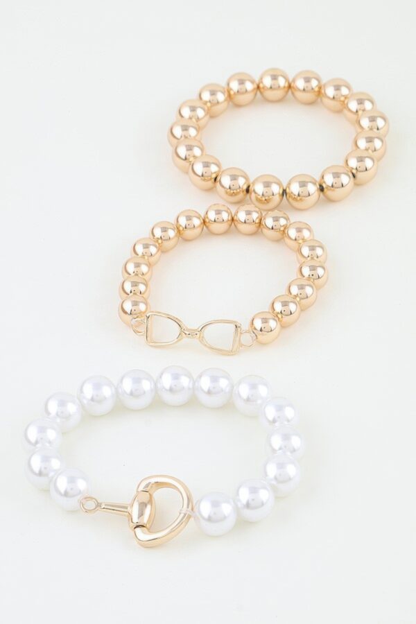 Multi-Strand Polished Toggle Beaded Bracelet