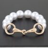 Pearl Beaded Toggle Bracelet – Horsebit Clasp