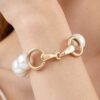 Pearl Beaded Toggle Bracelet - Horsebit Clasp