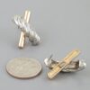 Two-Tone Twisted X Stud Earrings - Textured & Polished