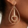 Modern Toggle Teardrop Earrings – Layered Open Frame
