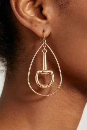 Modern Toggle Teardrop Earrings – Layered Open Frame