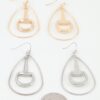 Modern Toggle Teardrop Earrings - Layered Open Frame