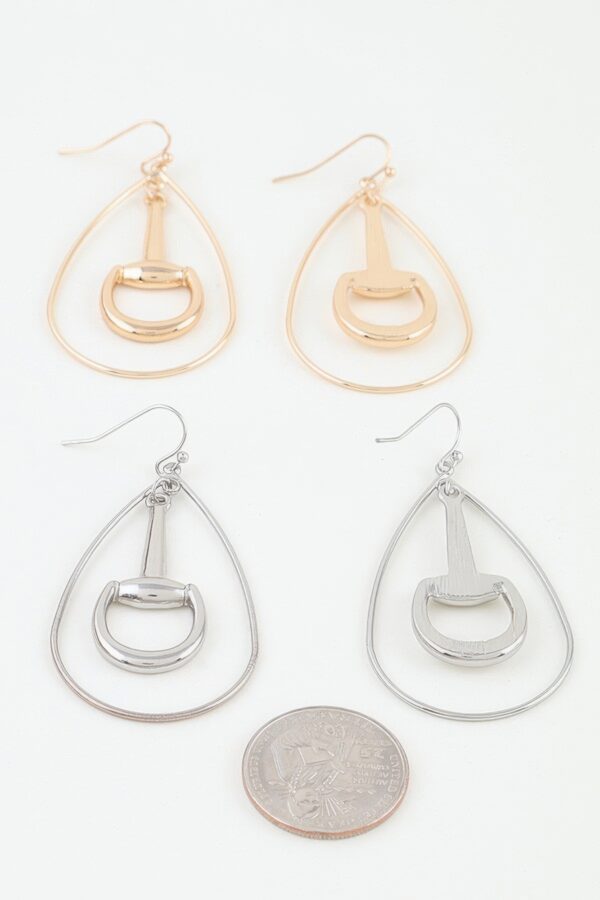 Modern Toggle Teardrop Earrings - Layered Open Frame
