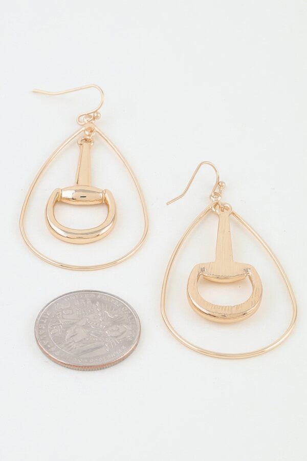 Modern Toggle Teardrop Earrings - Layered Open Frame