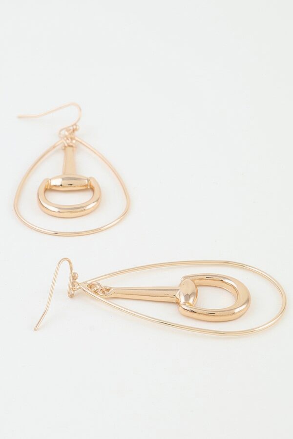 Modern Toggle Teardrop Earrings - Layered Open Frame