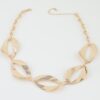 Hammered Abstract Chain Necklace - Open Leaf Links