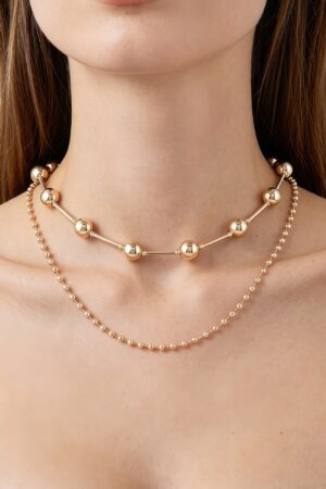 Double-Layer Polished Bead Chain Necklace