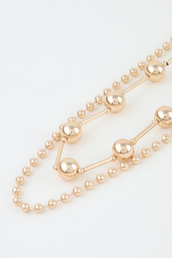 Double-Layer Polished Bead Chain Necklace