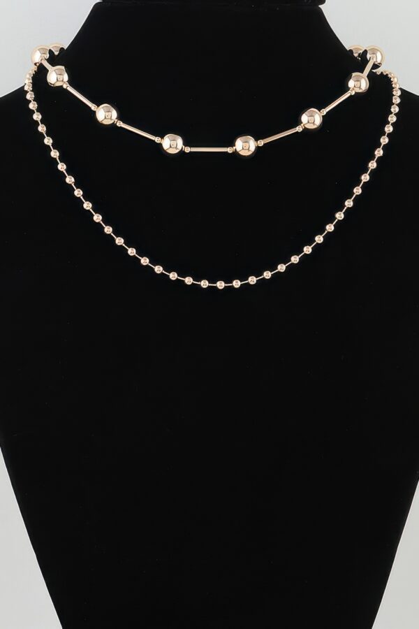 Double-Layer Polished Bead Chain Necklace