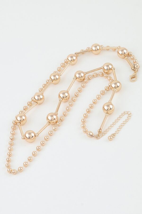 Double-Layer Polished Bead Chain Necklace