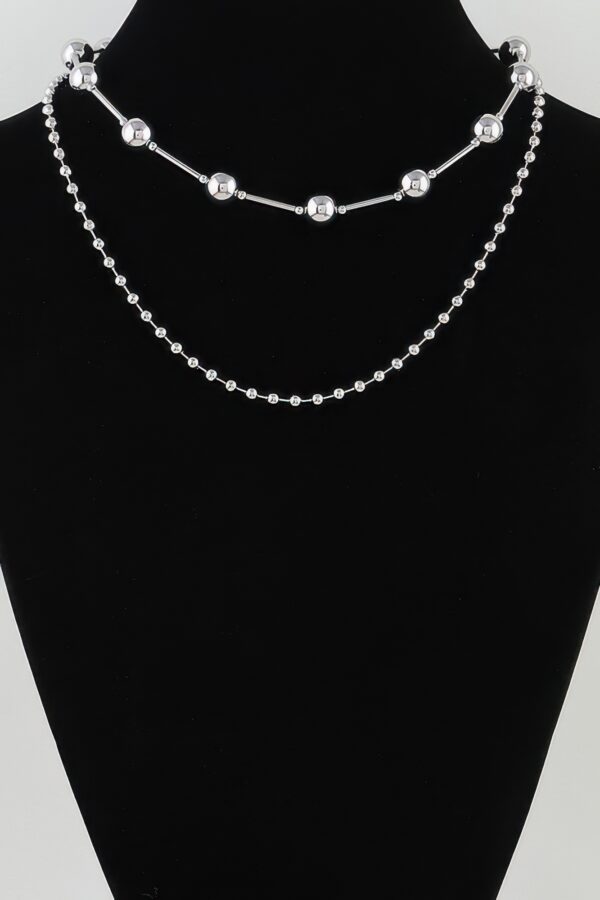 Double-Layer Polished Bead Chain Necklace