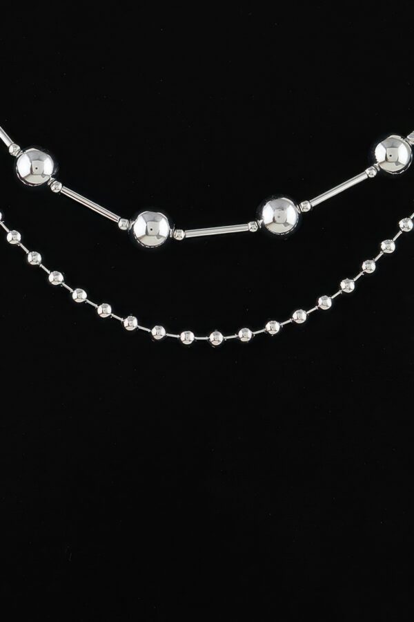 Double-Layer Polished Bead Chain Necklace