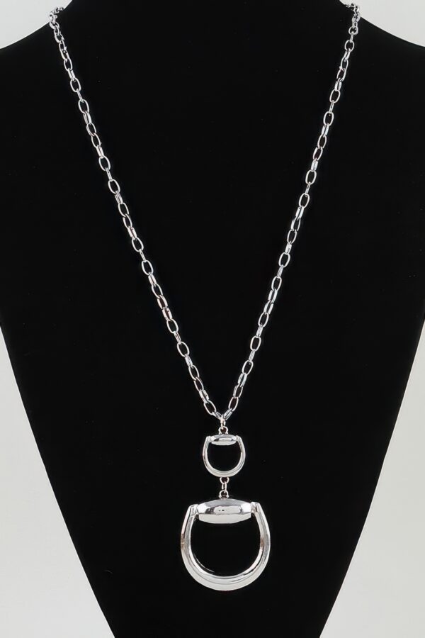 Toggle Chain Drop Necklace with Double Polished Pendants