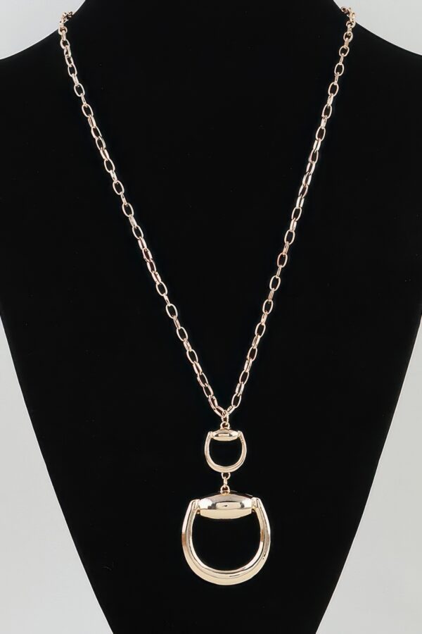 Toggle Chain Drop Necklace with Double Polished Pendants