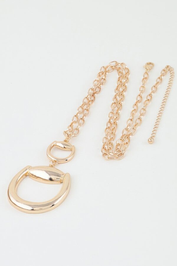 Toggle Chain Drop Necklace with Double Polished Pendants