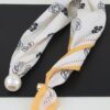 Rose Scarf Wrap Necklace - Knotted Scarf with Polished Bead