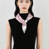 Rose Scarf Wrap Necklace - Knotted Scarf with Polished Bead