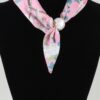 Rose Scarf Wrap Necklace - Knotted Scarf with Polished Bead