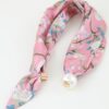 Rose Scarf Wrap Necklace - Knotted Scarf with Polished Bead