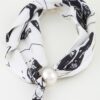 Rose Scarf Wrap Necklace - Knotted Scarf with Polished Bead
