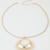 Twisted Chain Ripple Teardrop Necklace - Polished