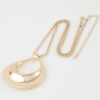 Twisted Chain Ripple Teardrop Necklace - Polished