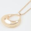 Twisted Chain Ripple Teardrop Necklace - Polished