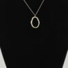 Hammered Ripple Oval Necklace with Twisted Chain