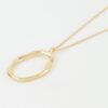 Hammered Ripple Oval Necklace with Twisted Chain