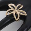 Open Flower Band Ring – Polished Five-Petal Accent