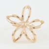 Open Flower Band Ring - Polished Five-Petal Accent