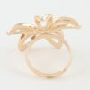 Open Flower Band Ring - Polished Five-Petal Accent
