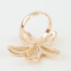 Open Flower Band Ring - Polished Five-Petal Accent