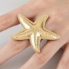 Hammered Starfish Statement Ring - Scale Texture