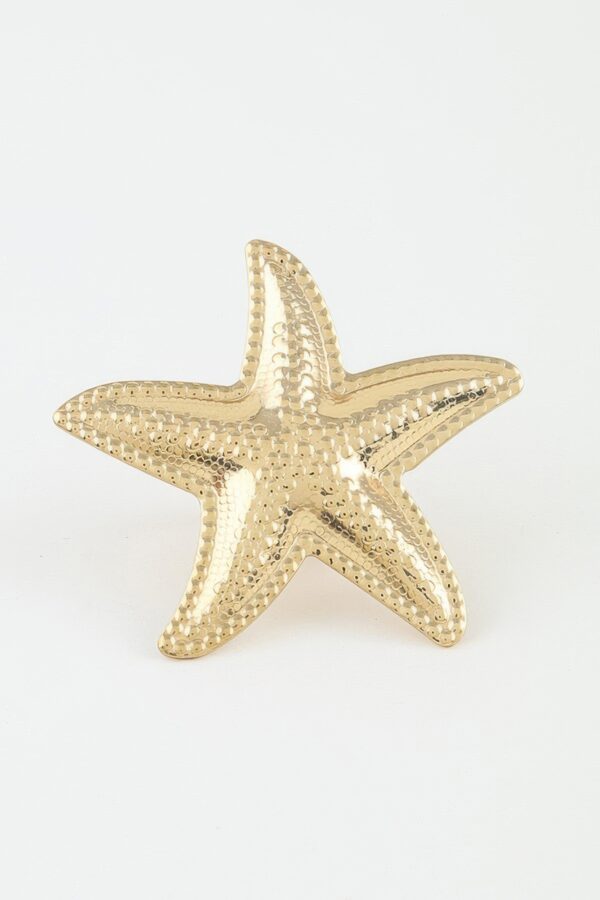 Hammered Starfish Statement Ring - Scale Texture