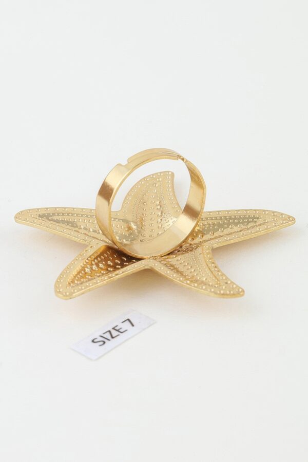 Hammered Starfish Statement Ring - Scale Texture
