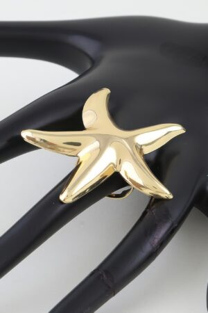 Polished Starfish Statement Ring – Reflective Motif
