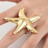 Polished Starfish Statement Ring - Reflective Motif