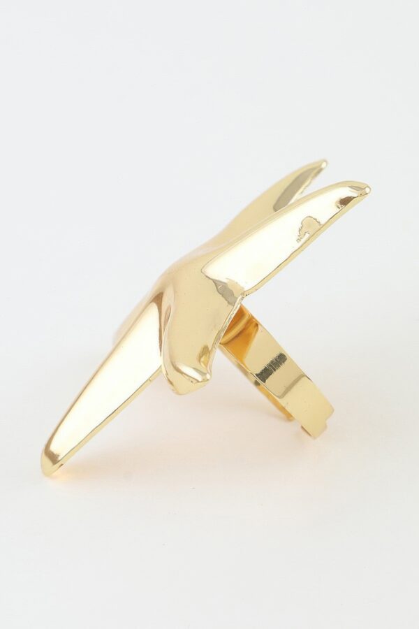 Polished Starfish Statement Ring - Reflective Motif