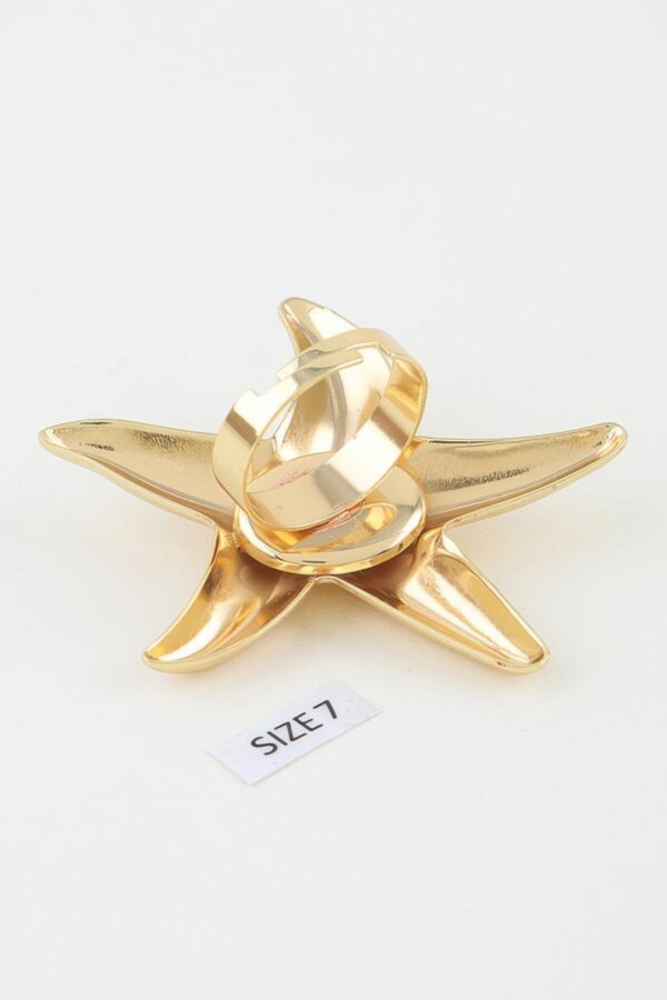 Polished Starfish Statement Ring - Reflective Motif