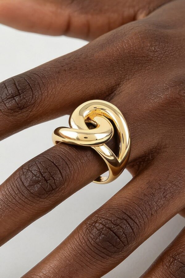 Polished Interloop Statement Ring - Sculptural Loop