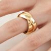 Intertwined Sculptural Polished Band Ring
