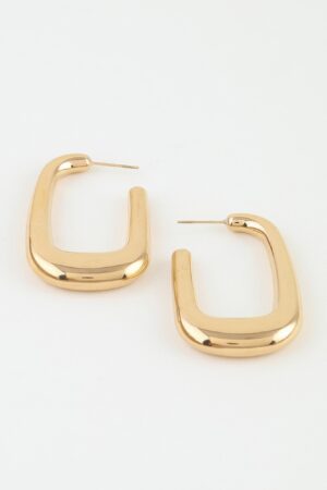 Polished Cubic Hoop Earrings – Angular Geometric Hoops